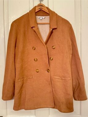Chico's Double-Breasted Camel/Tan Pea Coat